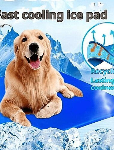  Kühlmatte für Hunde, ungiftig, strapazierfähig und selbstkühlend, geeignet für Hundebetten, -boxen und -liegen – gestreiftes Memory-Schaum-Design, passend für alle Hundegrößen