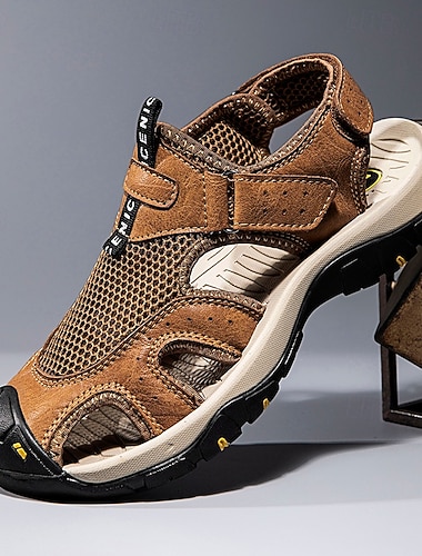  sandali estivi da uomo per avventure – sandali da trekking traspiranti e leggeri con cinturini regolabili, suola antiscivolo, ideali per viaggi, tempo libero all'aperto e attività in spiaggia