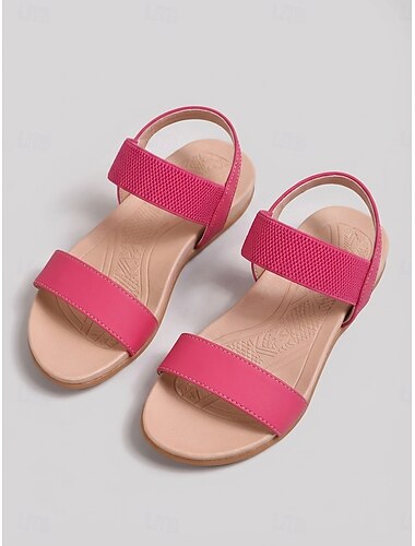  sandali bassi da donna rosa con cinturini elastici, comodi e comodi, scarpe estive casual con punta aperta, per camminare, per il giardinaggio quotidiano e per viaggiare