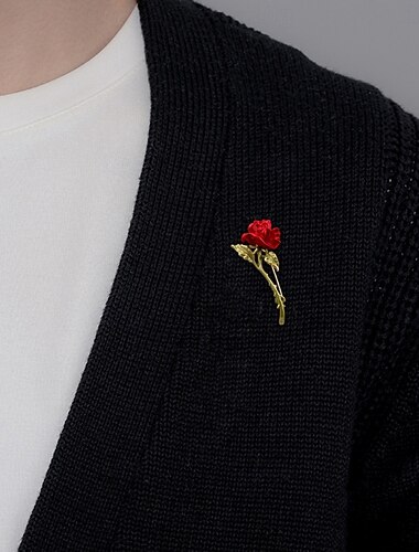  Herren 1 Stück Manschettenknöpfe Metall Broschen Lässig Täglich Elegant Mode Rote