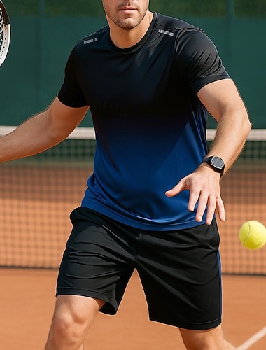  Voor heren Grafisch Sportset Overhemden en shorts Tennisset 2 Korte Mouw Zweetafvoerend Vochtregelerend Ademend Tennis Golf Augurkbal Rood Blauw Groen Tenniskleding