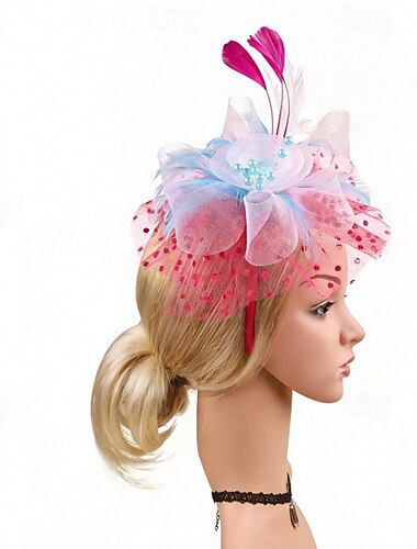  Fascinátory Tyl Peří Svatební Narozeniny Elegantní Vinobraní Roztomilý S Peří Tyl Přílba Pokrývky Hlavy