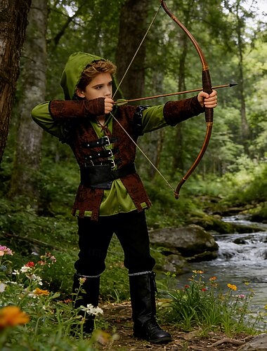  Set Middeleeuws Renaissance zin in hebben Broeken Ceintuur Hemd met accessoires Lange Mouwen Elf Ranger Kostuum Jongens Fantasie Halloween Carnaval Renaissance beurs Kinderen Hemd Broeken Riem