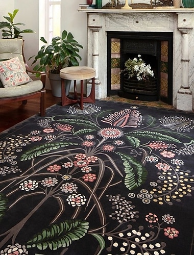  Tapis vintage français à motifs floraux, résistant et anti-salissures, tapis de canapé, de table basse, jeté de lit ou de salon.