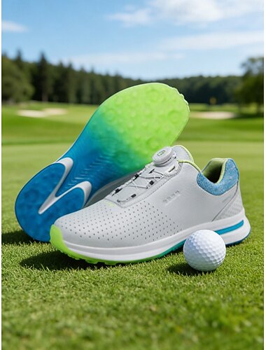  Lysegrå golfsko til kvinder – skridsikker sål uden pigge, justerbar lukning, lette og komfortable golfsneakers til golf og udendørsaktiviteter