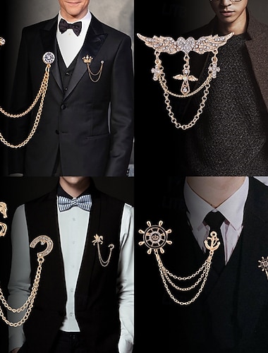  Herren 1 Stück Manschettenknöpfe Metall Broschen Lässig Täglich Elegant Mode A B C