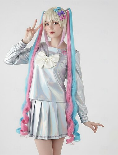  Anime Vestidos Roupa Baile de Máscara Trajes de cosplay Dia Das Bruxas Anime Expo Perucas Ocasiões Especiais Para Mulheres Adulto