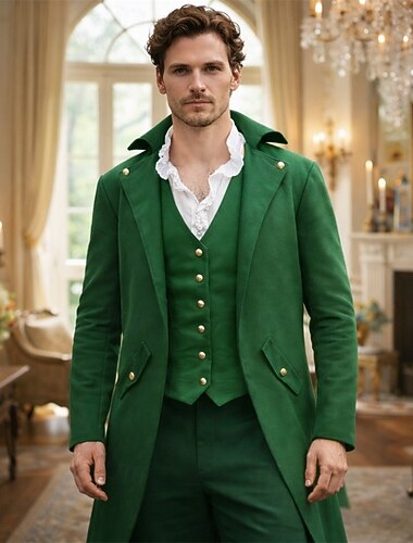  Victorienne Médiéval Steampunk Manteau Veste Queue-de-pie Gentleman Déguisement Homme Halloween Carnaval Mascarade Soirée Enfant Adulte Manteau Toutes saisons