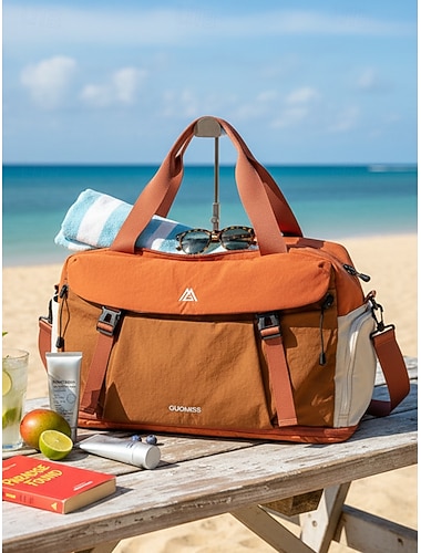  Reiseveske i polyester for kvinner med stor kapasitet og flere rom, utvidbar, flerfarget, perfekt for fritidsaktiviteter, forretningsreiser og feriebruk