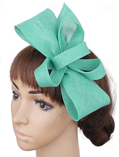  fascinators Hør Bryllup Fødselsdag Årgang Sød Stil Retrorød Med Tyl Medaljon Hovedbeklædning