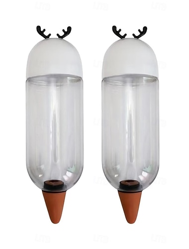  2 stk. automatiske vanningsverktøy for hagen 16,91 oz søtt gevir innendørs dryppvanningssystemsett for potteplanter, inneplanter kan vannes automatisk i omtrent 7 dager