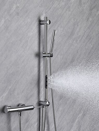  Massaggio a Getti per il Corpo Impostato - Doccia Multigetto Contemporaneo Cromo Montaggio esterno Valvola in Ceramica Bath Shower Mixer Taps