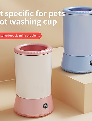  Helautomatisk, oppladbar, multifunksjonell, bærbar poterenser – rengjør og gir næring til hundepoter skånsomt – ideell for utendørs kjæledyr – brukervennlig, hygienisk løsning for sunne poter når som