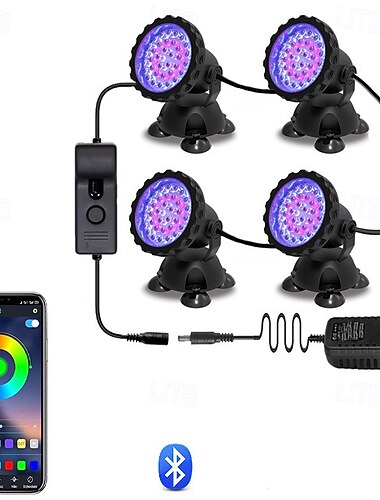  faretto per acquario app bluetooth telecomando pulsante ip68 luce sommergibile per esterni luce per piscina