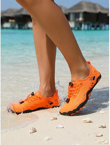 Chaussures aquatiques à séchage rapide pour femmes – chaussures minimalistes légères avec lacets élastiques ajustables et semelle en caoutchouc antidérapante, parfaites pour la natation, la plage, le