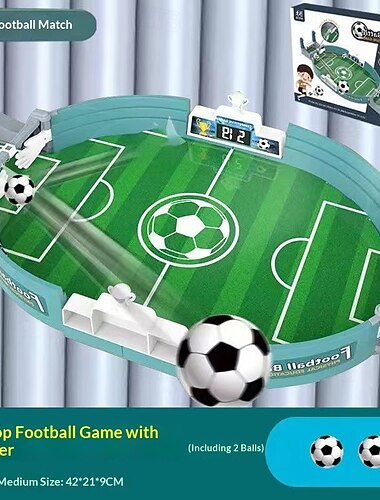  Minifotballspill, bordfotballspill for barn med 2 fotballer, innendørs bordfotballspillsett for barn, sportsbrettspill for voksne, barnefamiliespill