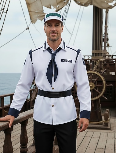  Haveventyrer Stråhattpirat Uniform Film Cosplay kostyme for Herre Voksen Halloween Maskerade Comic Con