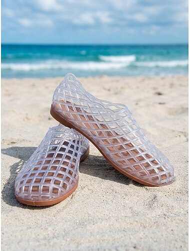  Damen-Wassersandalen aus Jelly-Material – atmungsaktive, luftdurchlässige Strandsandalen, schnelltrocknende PVC-Schuhe für den Pool, ideal für Resort, Kreuzfahrt und Urlaub