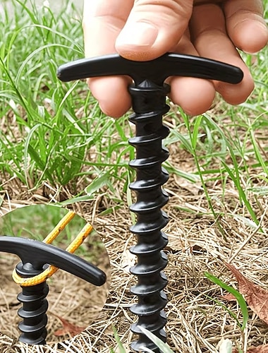  20 multifunktionale Heringe für den Außenbereich, spiralförmige, windfeste Zeltnägel, unverzichtbares Camping- und Selbstfahrer-Zubehör, geeignet für Camping-Einsteiger/Familienpicknicks, ideale