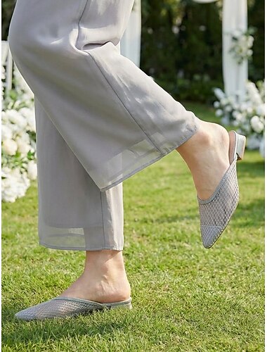  Beige muiltjes met mesh voor dames, elegante instapschoenen met spitse neus, perfect voor de moeder van de bruid of een bruiloft in de tuin. &formele dag evenementen
