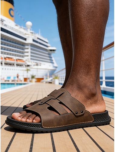 Klassiske herresandaler, myke og slitesterke, komfortable øy- og cruisesko for reiser, feriesteder og uformelle sommeraktiviteter