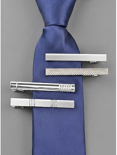  Stropdasclips voor heren van legering – diverse stijlen, elegant ontwerp, ideaal voor bruiloften, feesten en zakelijk woon-werkverkeer.