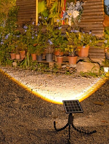  1 ks venkovní solární bodové světlo, vodotěsné IP55, 3 LED korálky, design chobotnice, dvě možnosti montáže, dekorativní LED krajinářské osvětlení pro zahradu, dvůr, cestu, trávník, terasu
