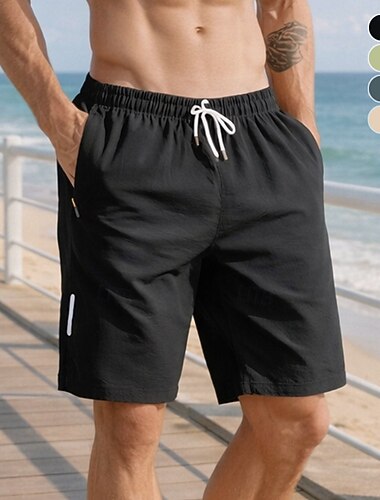  Herren Laufshorts Sportshorts Fitnessshorts Kordelzug Tasche Shorts Lässig Täglich Outdoor Sommer Leicht Atmungsaktiv Fitnesstraining Joggen Laufen Normale Passform Sportbekleidung Sportkleidung