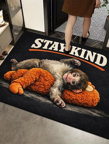  Team Punch Opice Vtipná rohožka Pratelná Protiskluzová Přední Dveře Roztomilý Opičí Koberec Vnitřní Venkovní Vstupní Podlahová Rohožka Novinka Uvítací Rohožka Bytová Dekorace Dárek