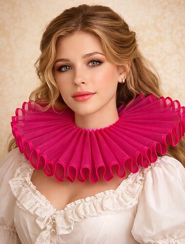  Rococo Victoriaans Renaissance Elizabethaanse ruchekraag Edelman Edelvrouw Kostuum Uniseks Halloween Carnaval Prestatie LARP Ren Faire Volwassenen Kraag Alle seizoenen