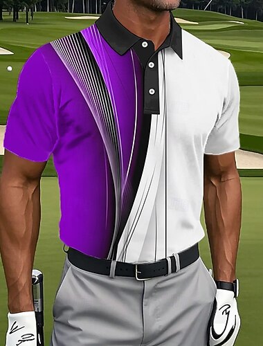  Ανδρικά Γεωμτερικό Γκολφ Αθλητικά μπλουζάκια πόλο Κοντομάνικο Μπλουζάκια πόλο Πουκάμισα με γιακά Καθημερινό Ένδυση γυμναστικής και άθλησης Κουμπιά Καλοκαίρι Άνοιξη Θαλασσί Ρουμπίνι Βυσσινί