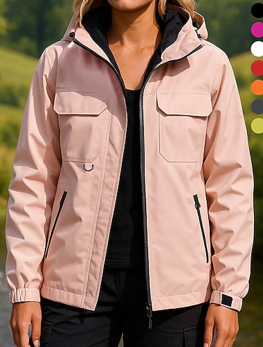  Naisten Tuulitakki Softshell-takki Vaellustakki Ulko- Vedenkestävä Tuulenkestävä Vaellusasut Vaellusvaatteet Kevät Syksy Topit Telttailu / Retkely / Luolailu Juoksu Yhtenäinen väri Musta Valkoinen