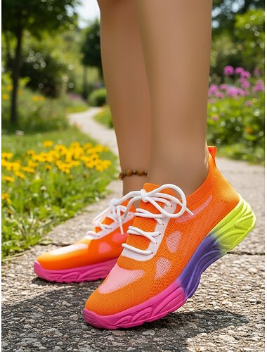  حذاء رياضي نسائي محبوك باللون الأزرق السماوي - حذاء مشي خفيف الوزن وجيد التهوية مناسب للأنشطة الخارجية والتدريبات الرياضية والارتداء اليومي