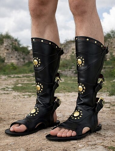  Retro / vintage Medeltida kostymer Renässans Sandaler Riddare Ranger Maskeradkläder Herr Halloween Karnival Ren Faire Retro-temafest Vuxna Skor Alla årstider