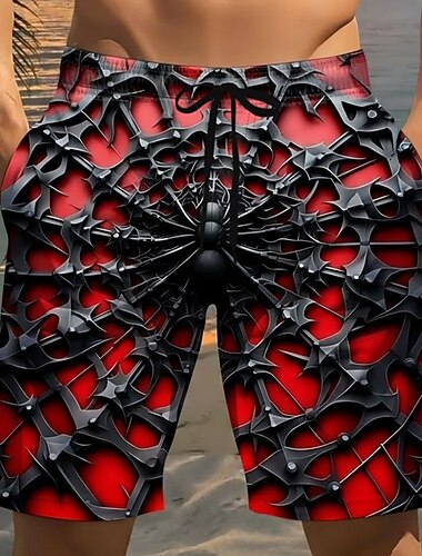  Voor heren dier SPIDER Lange zwembroeken Zwemshorts Boardshorts Medium Taille Gotisch Casual / Dagelijks Strandvakantie Zijzakken Mesh voering Elastische tailleband met trekkoord Ontwerper Kleding