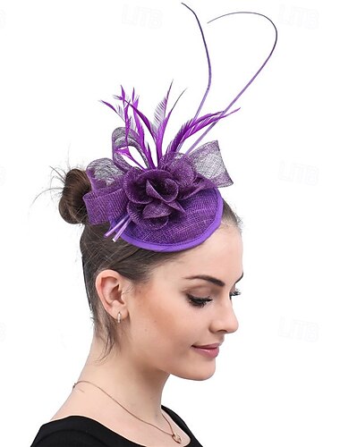  fascinators Sinamay Bruiloft Verjaardag Elegant Vintage leuke Style Met Bloem Tule Helm Hoofddeksels