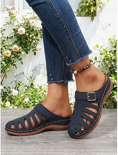  Dames muiltjes met uitsparing – comfortabele zomerklompjes met gesp voor in de tuin, op vakantie of casual gelegenheden. &dagelijkse kleding