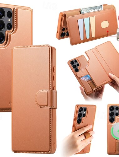  telefoon hoesje Voor Samsung Galaxy S26 Ultra Plus S25 Ultra Plus S25 Edge S24 Plus Wallet Card Case met standaard Volledig lichaamsbeschermend Schokbestendig TPU PU-nahka