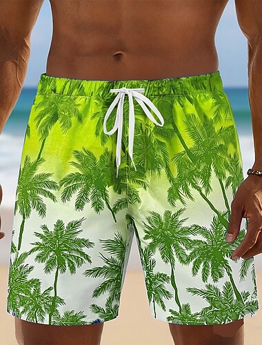  Per uomo Albero di Cocco Colore sfumato Piante Tropicali Costumi da bagno Costumi da bagno Pantaloncini da bagno Pantaloncini da Surf Misura del girovita medio Hawaiano Vacanza al Mare Tasche