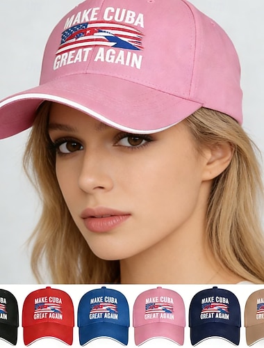  „Make Cuba Great Again“-Kappe mit kubanischer Flagge, verstellbare Baseballkappe mit Kuba-Karte und US-Flagge, patriotische Kuba-Kappe für Damen und Herren, Sonnenhut für Outdoor-Sportarten, Hut mit