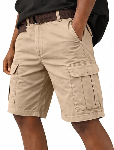  Herren Cargohose Cargohosen Cargo-Shorts Shorts Freizeitshorts Tasche Elastischer Bund Mehrere Taschen Einfach Einheitliche Farbe Kurz Lässig Outdoor Streetwear Mode Streetwear Meerblau Schwarz