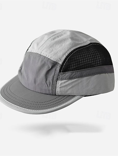  Boné de Baseball Boné de Corrida Chapéu de Sol Unisexo Larga Boné de Corrida Retalhos Proteção Solar A Prova de Vento Secagem Rápida para Tênis Basebal Ciclismo Verão Primavera Preto Branco Roxo