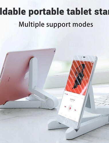  Tragbarer, faltbarer Universal-Tablethalter, um 180 Grad drehbarer Handyhalter, ausgestattet mit rutschfestem Schwamm an der Unterseite, perfekt zum Lernen und Fernsehen.