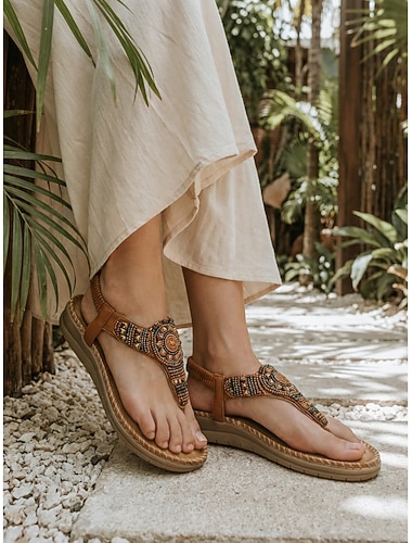  sandali con zeppa boho da donna - eleganti espadrillas con plateau, cinturini incrociati e fibbia alla caviglia per vacanze all'aperto, feste estive in giardino &abbigliamento da resort