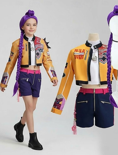  Kpop-inspirert Inspirert av koreansk idol Popstjerne Cosplay kostyme Cosplay Parykker Cosplay kostyme for Jente Barne Halloween Barnas Dag Maskerade