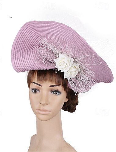  fascinators Puur papier Bruiloft Verjaardag Vintage leuke Style Retro Met Bloem Tule Helm Hoofddeksels