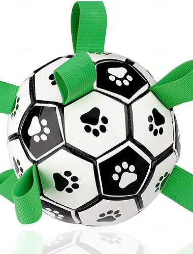  Hondenvoetbal met grijplipjes, verbeterd interactief hondenspeelgoed, trekspelletje voor honden, rubberen bal, waterspeelgoed voor honden, herdersbal voor honden, grappig hondenspeelgoed voor kleine