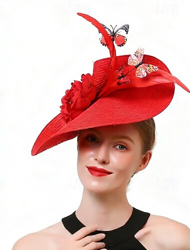  fascinators Polyesteri Bruiloft Verjaardag Elegant Vintage leuke Style Met Vlinder Helm Hoofddeksels