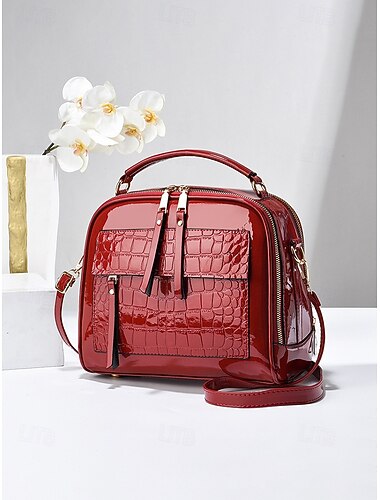  Bolso bandolera de piel sintética para mujer en varios colores, de gran capacidad, con múltiples compartimentos y correa ajustable, ideal para uso diario informal, viajes y desplazamientos al trabajo.