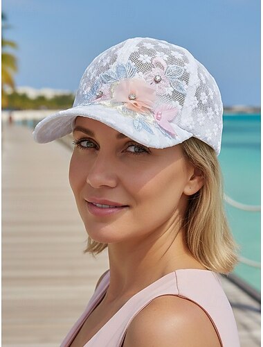  Atmungsaktive Damen-Baseballkappe aus Polyester im Boho-Stil, leicht, in verschiedenen Farben erhältlich, ideal für Alltag, Urlaub und Reisen